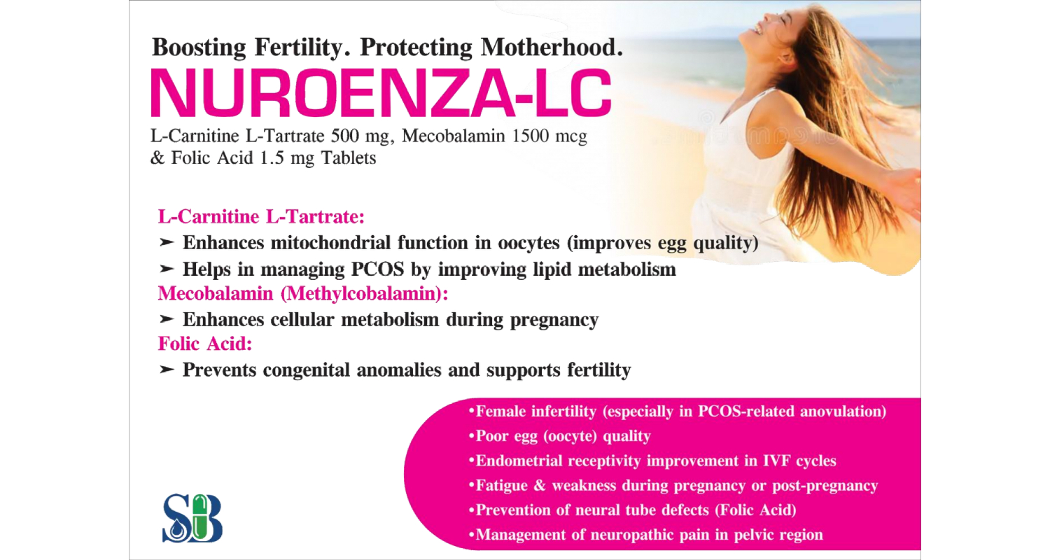 NUROENZA-LC L-Carnitine 500mg + Mecobalamin 1500mcg + Folic Acid 1.5mg - Neurological Support by Shressence Biotech