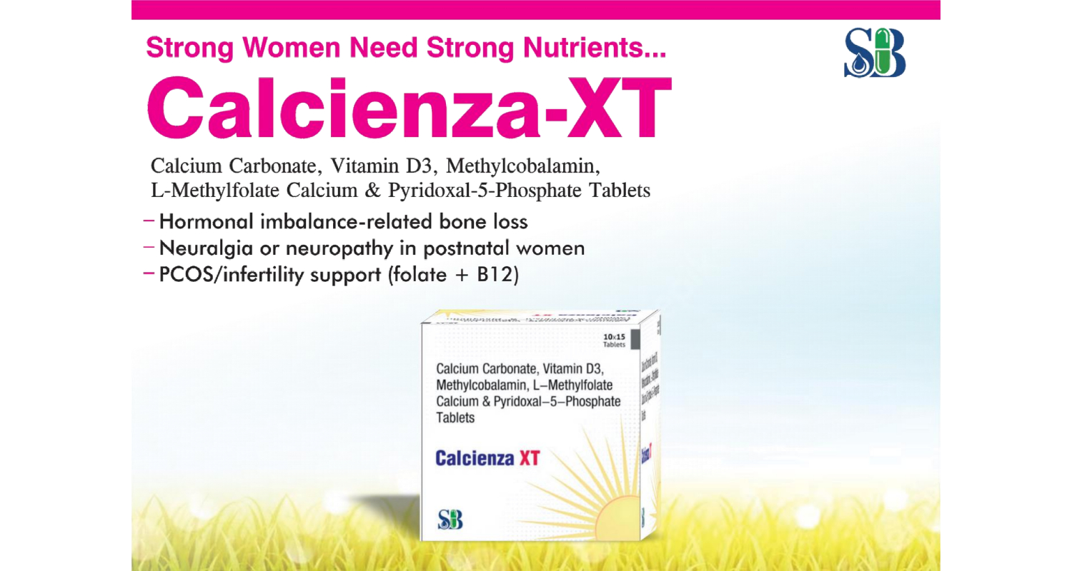 CALCIENZA-XT Calcium Carbonate 1250mg + Vitamin D3 2000 IU + Mecobalamin 1500mcg - Bone Health Support by Shressence Biotech